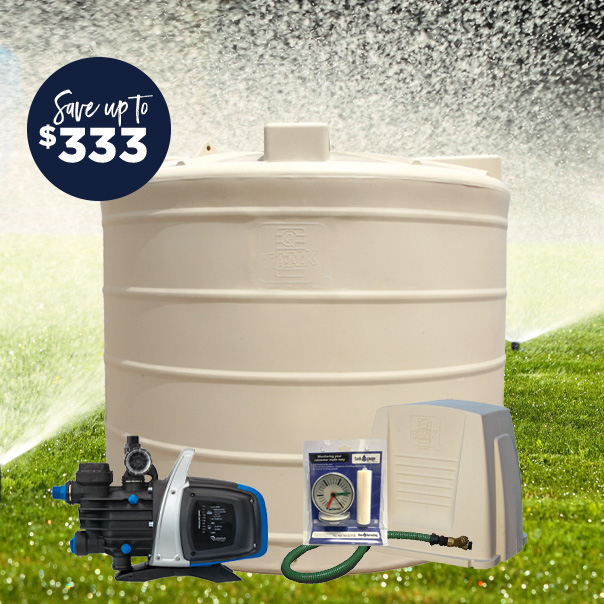 Slimline 5,000 Litre Water Tank and Pump Package QTank