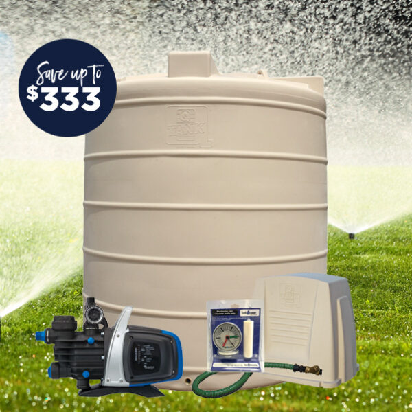 Round 5,000 Litre Tall Water Tank and Pump Package QTank
