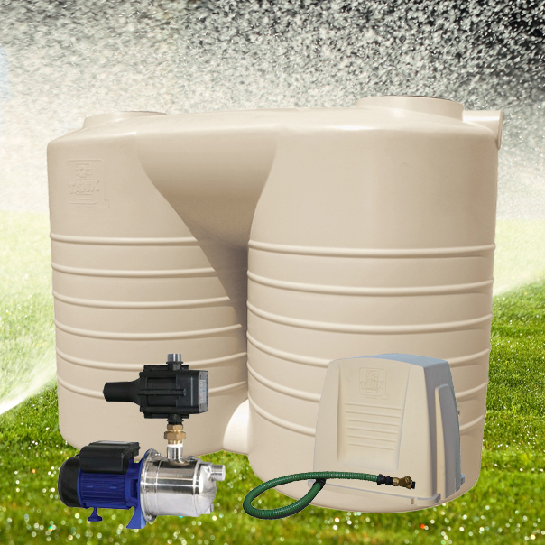 Slimline 5,000L Litre Stubby Water Tank and Pump Package
