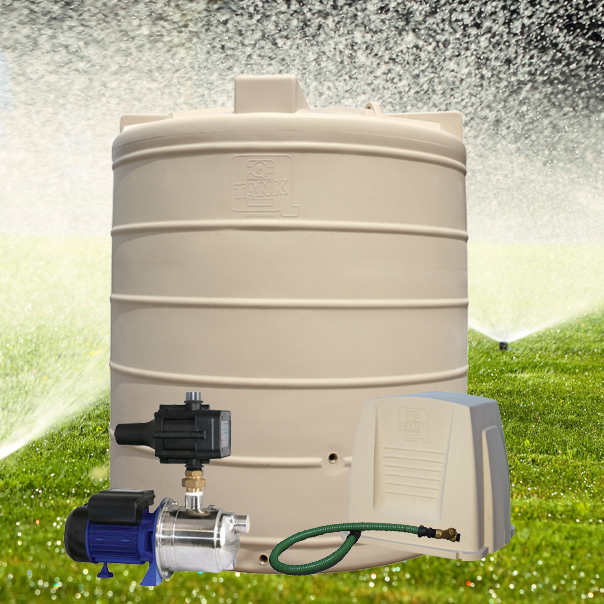 Round 5,000 Litre Tall Water Tank and Pump Package