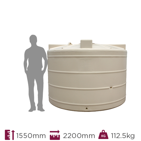Round 5,000 Litre Squat Water Tank