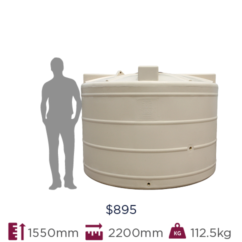 Round 5,000 Litre Squat Water Tank