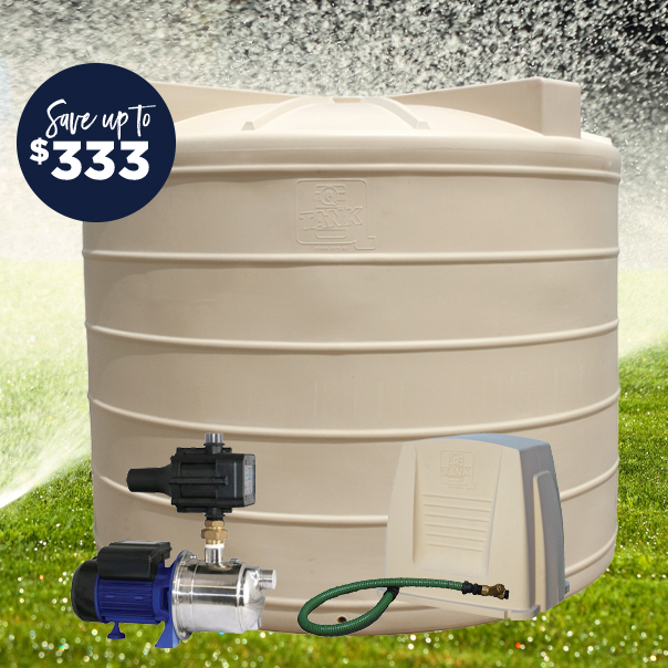 Round 10,000 Litre Water Tank and Pump Package