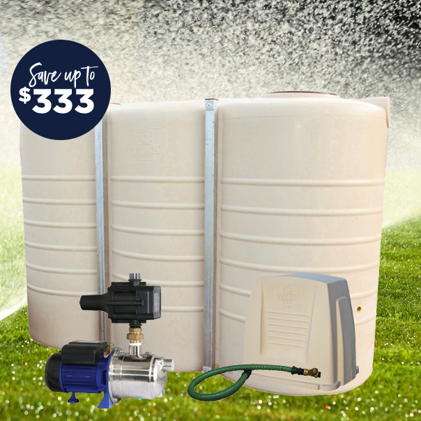 Slimline 5,000 Litre Water Tank and Pump Package