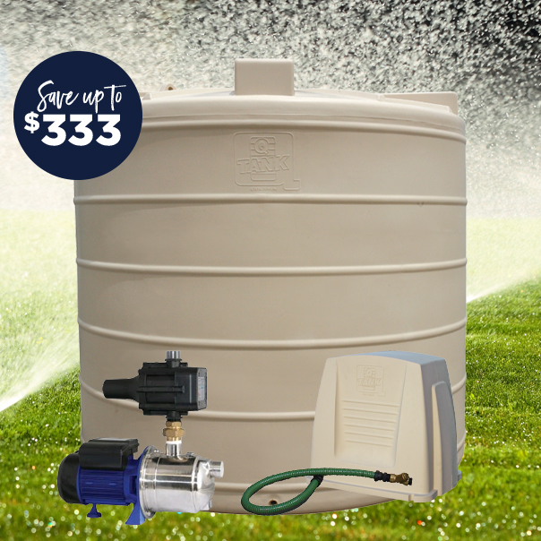 Round 7,500 Litre Water Tank and Pump Package